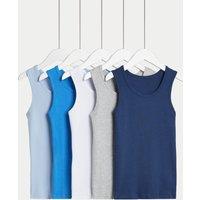 5pk Pure Cotton Vests (2-14 Yrs)