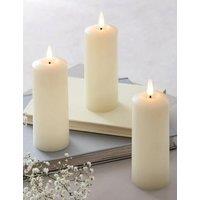 Set of 3 TruGlow Skinny Pillar LED Candles