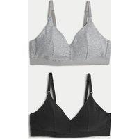 M&S 2 Pack Non Wired Nursing Bras A-D Grey Mix