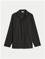 Autograph Cotton Rich Geometric Pyjama Top Light Khaki