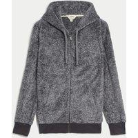 M&S Supersoft Zip Up Hoodie Grey Marl
