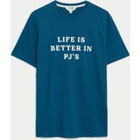 Pure Cotton Slogan Loungewear Top