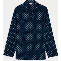 Autograph Cotton Rich Polka Dot Pyjama Shirt Navy Mix