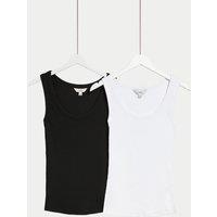 2pk Cotton Rich Ribbed Vests