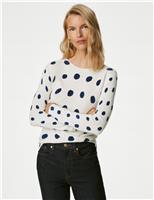 Supersoft Spot Print Crew Neck Jumper