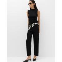 M&S Jersey Twill Straight Leg Ankle Grazer Trousers Black