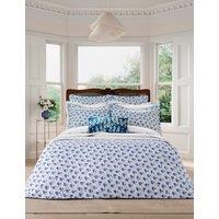 V&A Pure Cotton Swanwick Duvet Cover Blue/White