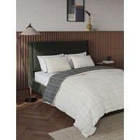 Cotton Blend Checked Bedding Set