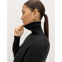 M&S Pure Merino Wool Roll Neck Jumper Black