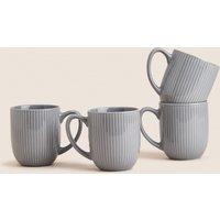 Set of 4 Ribbed Glazed Mugs