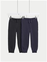 M&S 2 Pack Cotton Rich Joggers (2-8 Yrs) Multi