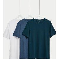 3pk Pure Cotton Crew Neck T-Shirts