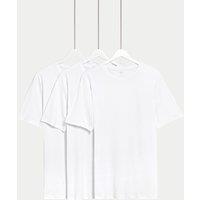 3pk Slim Fit Pure Cotton Crew Neck T-Shirts