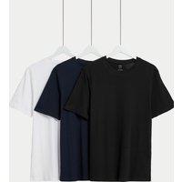 3pk Slim Fit Pure Cotton Crew Neck T-Shirts