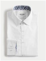 Tailored Fit Pure Cotton Floral Trim Shirt