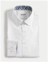 Tailored Fit Pure Cotton Floral Trim Shirt