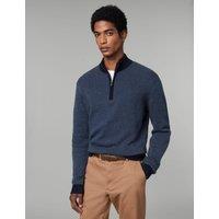Wool Rich Half Zip Jumper with Cashmere
