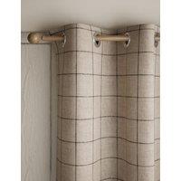 M&S Windowpane Eyelet Blackout Curtains Natural