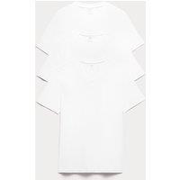 M&S 3 Pack Pure Cotton V-Neck T-Shirts White