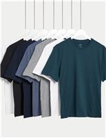 7 Pack Pure Cotton Crew Neck T-Shirts