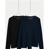 2pk Pure Cotton Long Sleeve T-Shirts