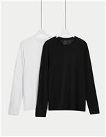2 Pack Pure Cotton Long Sleeve T-Shirts