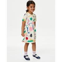 Pure Cotton Abstract Print Dress (2-8 Yrs)