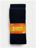 2pk Cotton Rich Thermal Tights (4-14 Yrs)