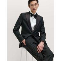 M&S Regular Fit Stretch Tuxedo Jacket Black