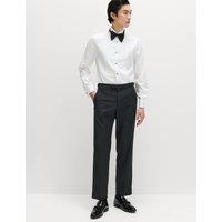 M&S Regular Fit Stretch Tuxedo Trousers Black