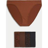5pk Microfibre High Leg Knickers