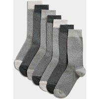 M&S 7 Pack Cool & Fresh Cotton Rich Socks Medium Grey Mix
