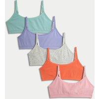 5pk Cotton with Stretch Crop Tops (6-16 Yrs)