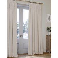 M&S Brushed Pencil Pleat Blackout Ultra Thermal Curtains Champagne