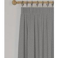 M&S Brushed Pencil Pleat Blackout Ultra Thermal Curtains Light Grey