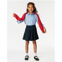 M&S 2 Pack Girls' Jersey Bow School Skirts (2-14 Yrs) Navy