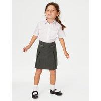 M&S 2 Pack Girls' Embroidered School Skirts (2-18 Yrs) Grey