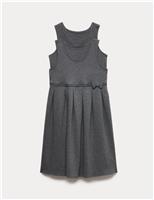 2 Pack Girls Jersey Bow School Pinafores (2-12 Yrs)