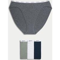 4pk Cotton Rich High Leg Knickers