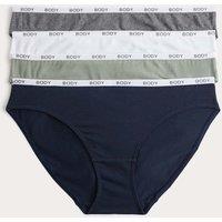 M&S 4pk Cotton Rich Bikini Knickers Grey Mix