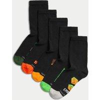 5pk Cotton Rich Minecraft School Socks