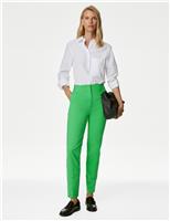 Cotton Blend Slim Fit Ankle Grazer Trousers