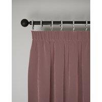 M&S Velvet Pencil Pleat Curtains Mauve