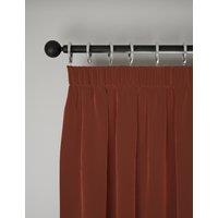 M&S Velvet Pencil Pleat Curtains Terracotta