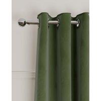 M&S Velvet Eyelet Ultra Thermal Curtains Green