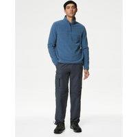 M&S Half Zip Micro Fleece Steel Blue