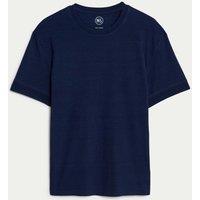 M&S Pure Cotton Crew Neck T-Shirt Dark Indigo