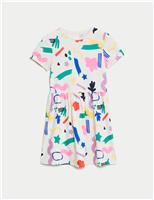 Pure Cotton Abstract Print Dress (6-16 Yrs)
