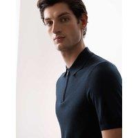 Pure Extra Fine Merino Wool Knitted Polo Shirt