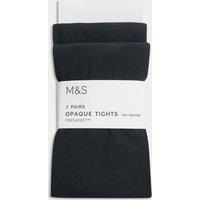 M&S 2 Pack 100 Denier School Tights (6-14 Yrs) Black
